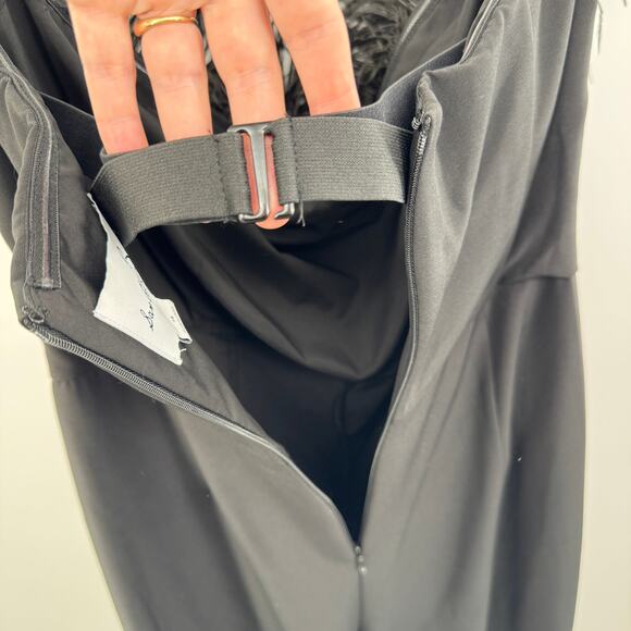 Sam Edelman Women's Black Strapless Feather-Trim Jumpsuit Size 14 Party Cocktail - Picture 10 of 13